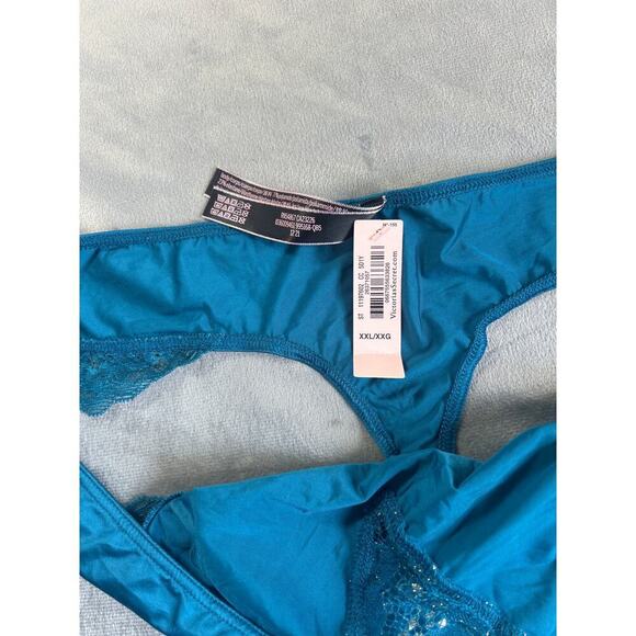 Victoria's Secret Teal silky thong women's size XXL NWT - Picture 2 of 4